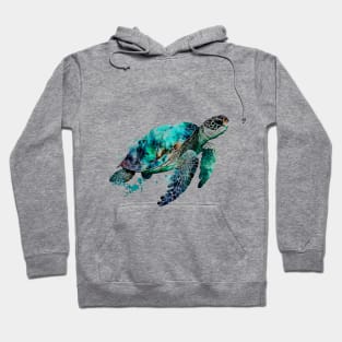 Watercolour Sea Turtle. Hoodie